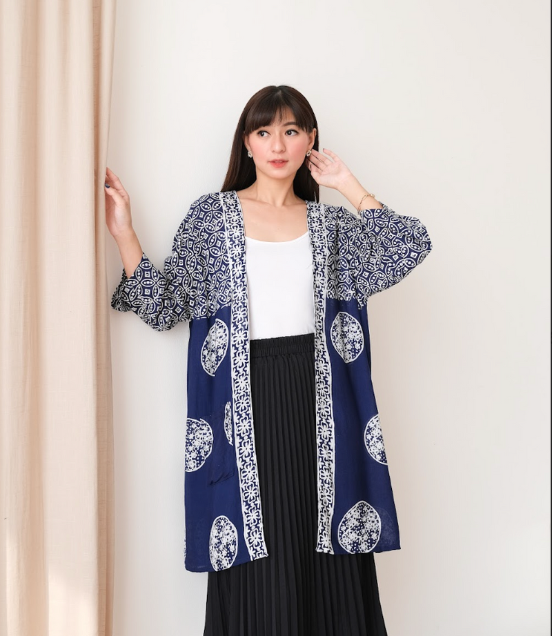 Kimono kantong batik cap - Lampad kembang