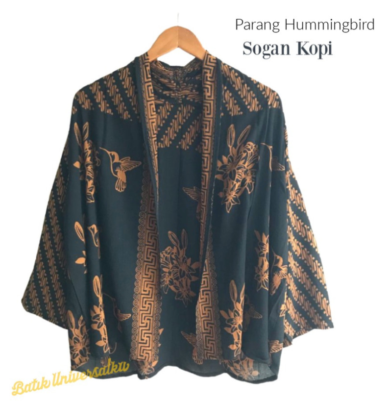 Set Cardigan Ruffle Skirt batik Hummingbird