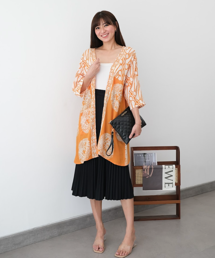 Kimono kantong batik cap - Parang dragon phoenix naga