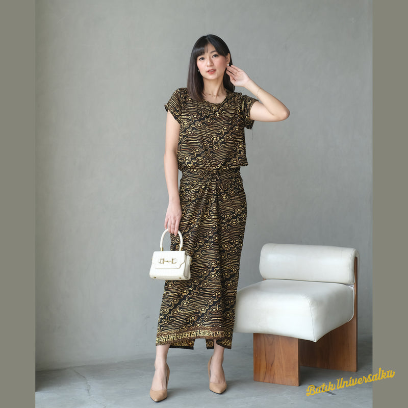 Dress batik Ikat tie waist big parang